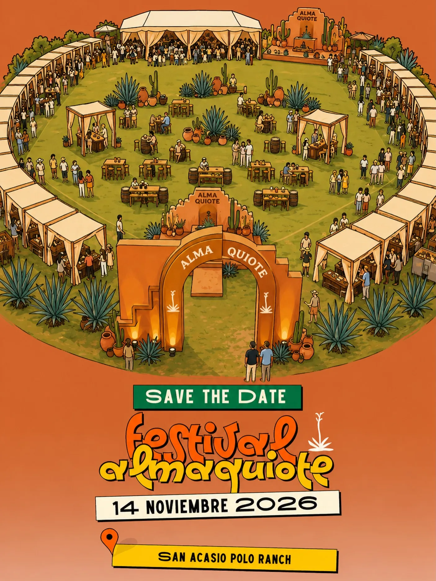 Almaquiote Festival poster: November 14, 2026, at San Acasio Polo Ranch.